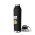 Black Hydrate Then Dominate insulated bottle, 22 oz, back view