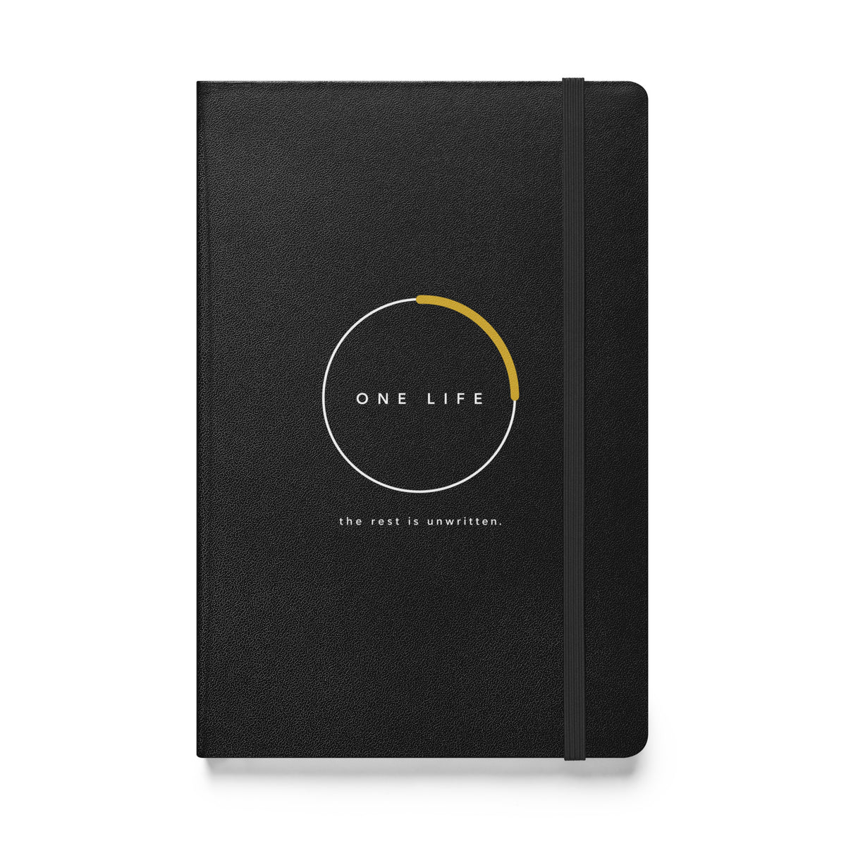 Black One Life Unwritten hardcover journal, front cover