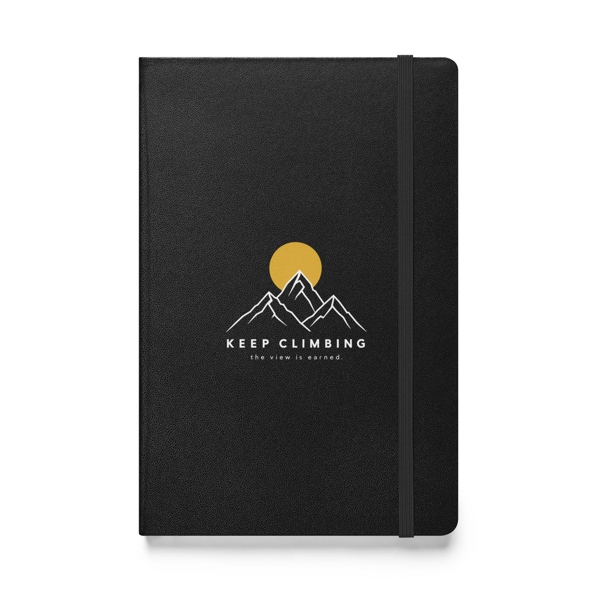 Black Keep Climbing hardcover journal, front cover