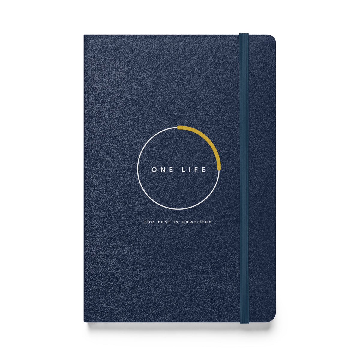 Navy One Life Unwritten hardcover journal, front cover