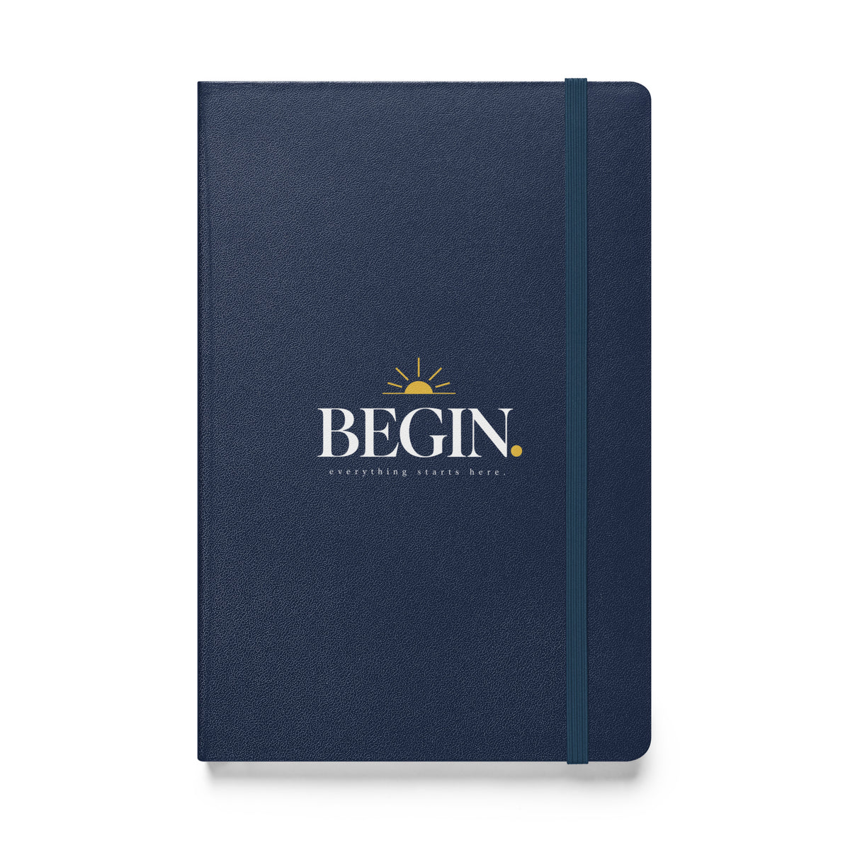 Navy Begin hardcover journal, front cover