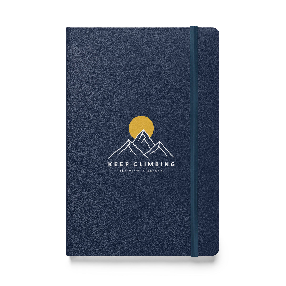 Navy Keep Climbing hardcover journal, front cover