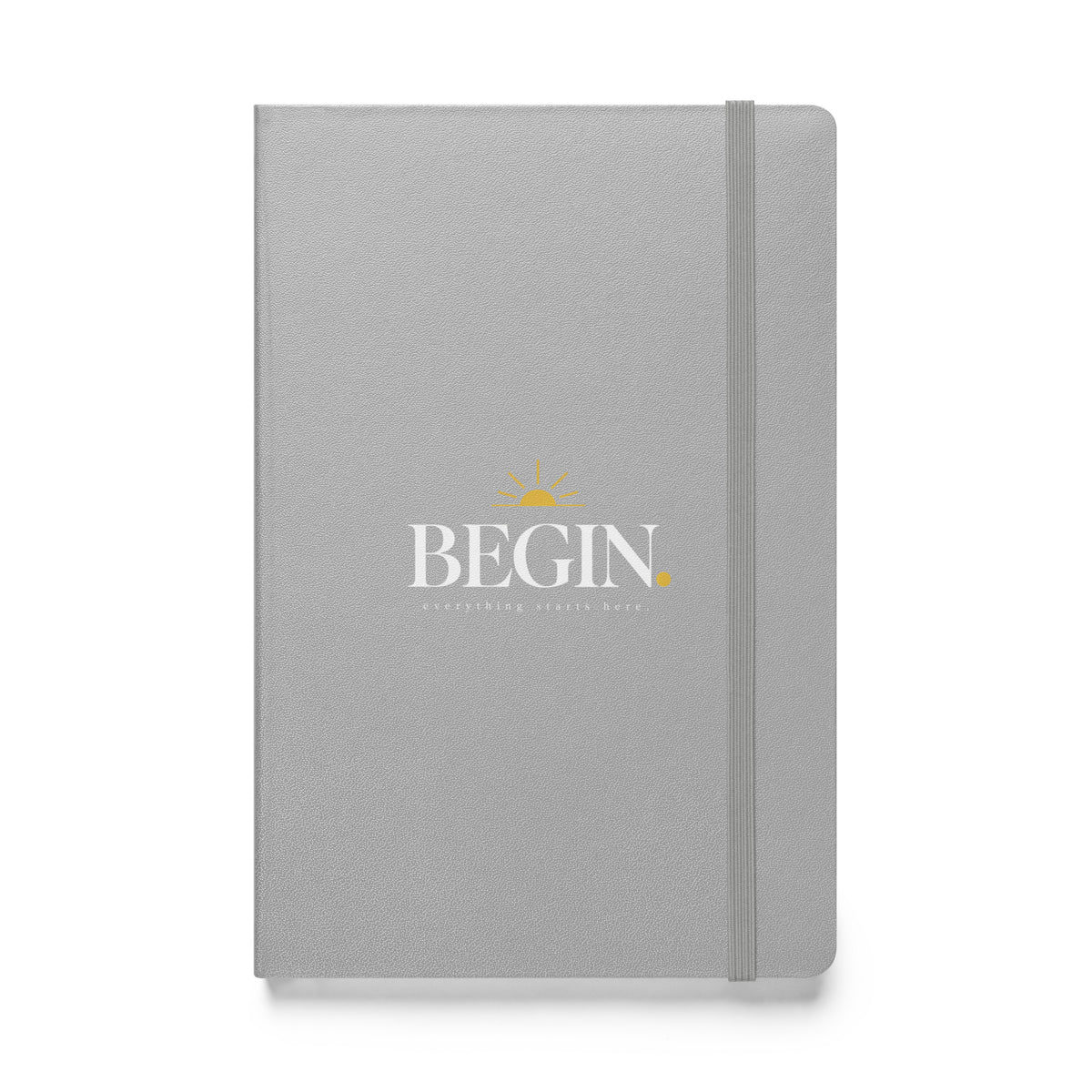 Silver Begin hardcover journal, front cover