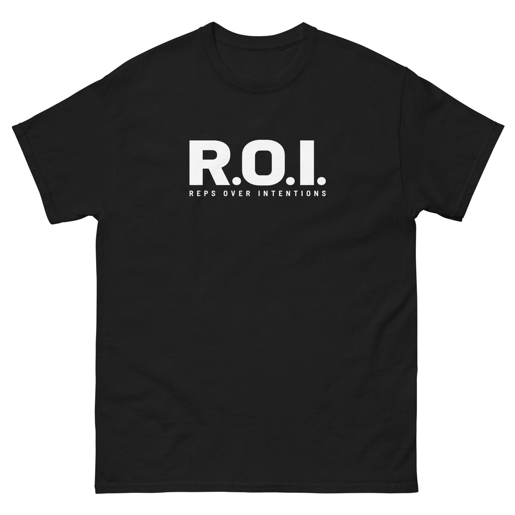 Black ROI t-shirt, front