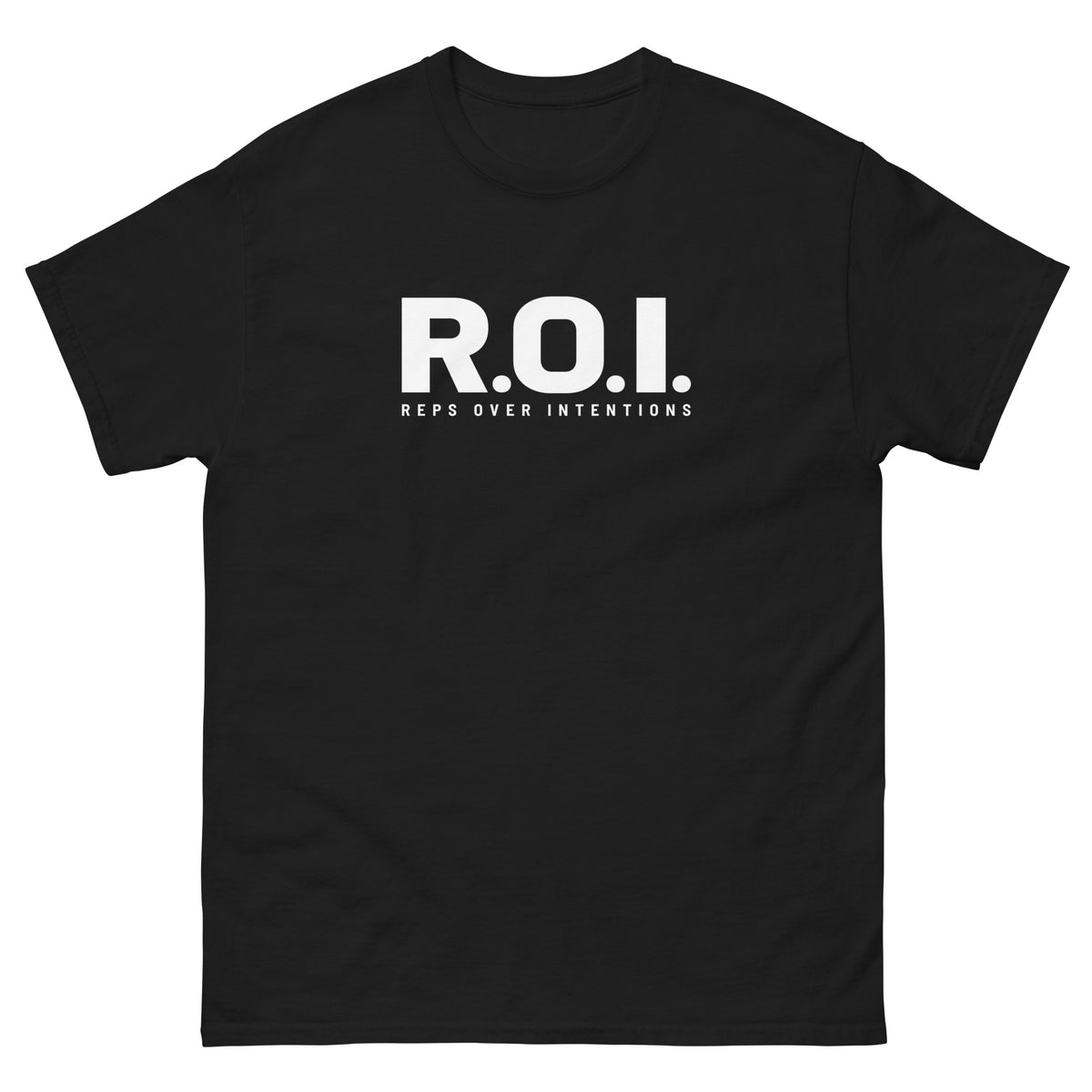 Black ROI t-shirt, front