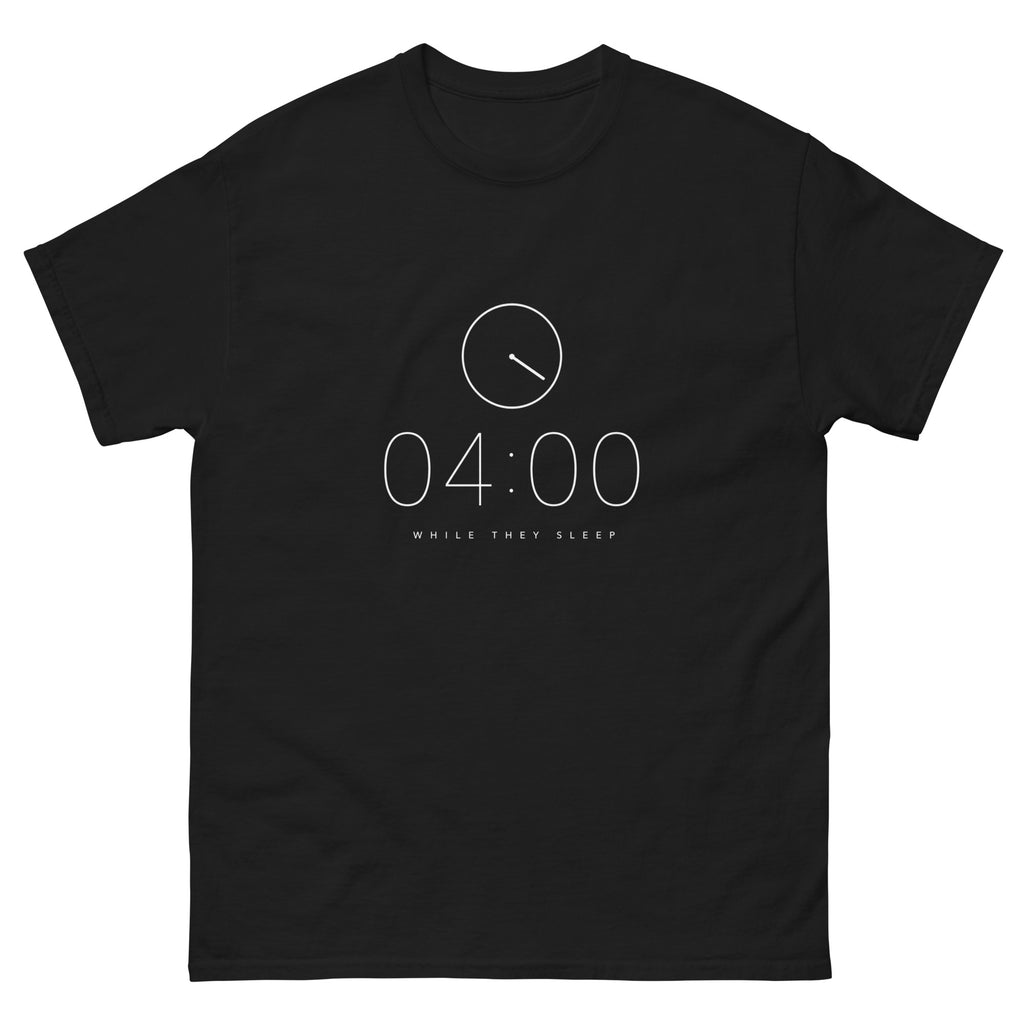 Black 04:00 t-shirt, front