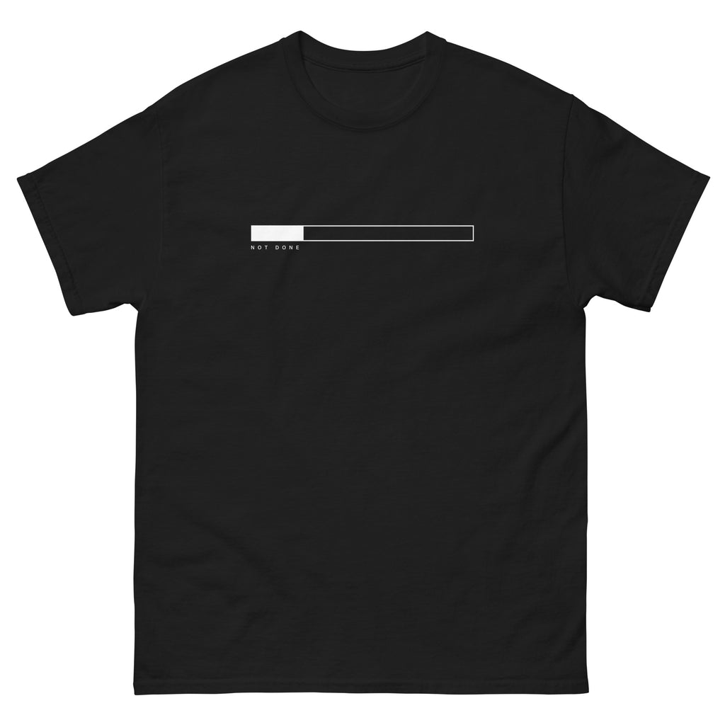 Black Not Done t-shirt, front