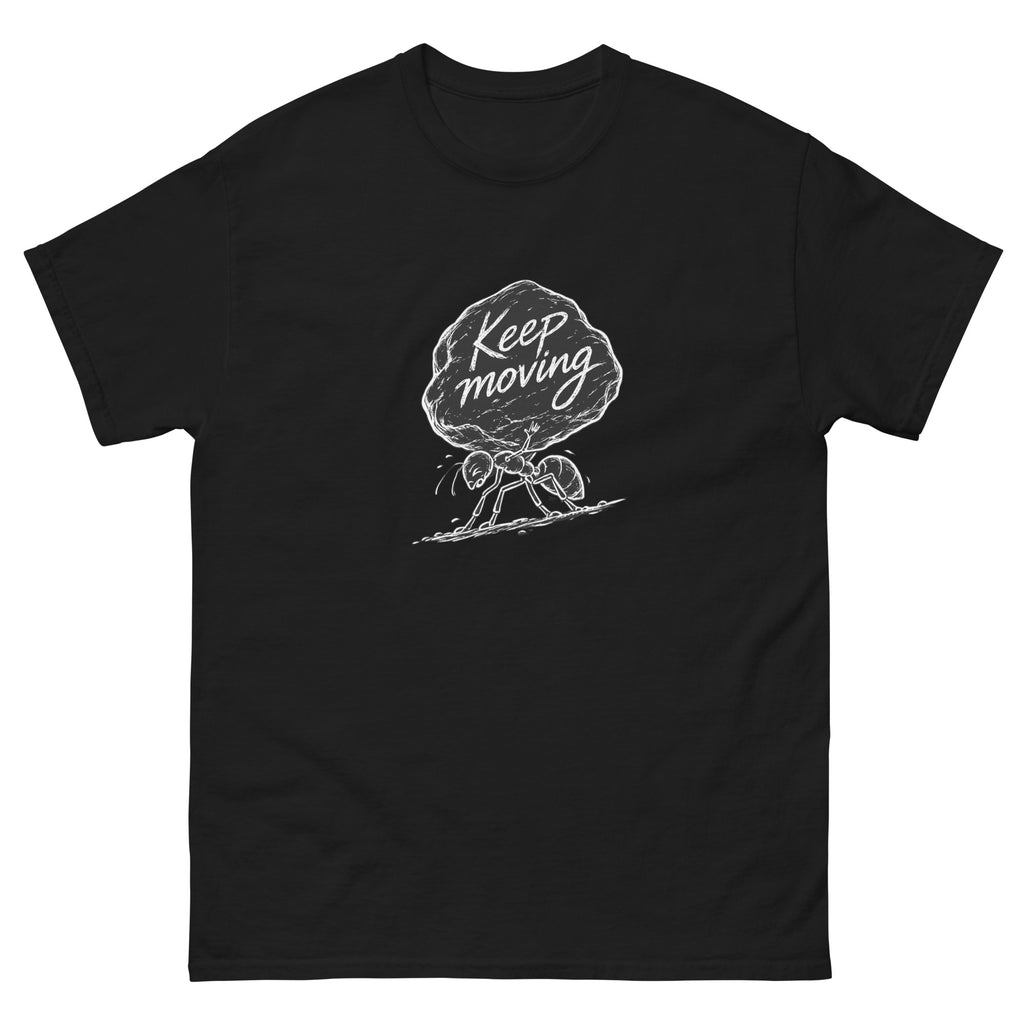 Black Keep Moving t-shirt, front