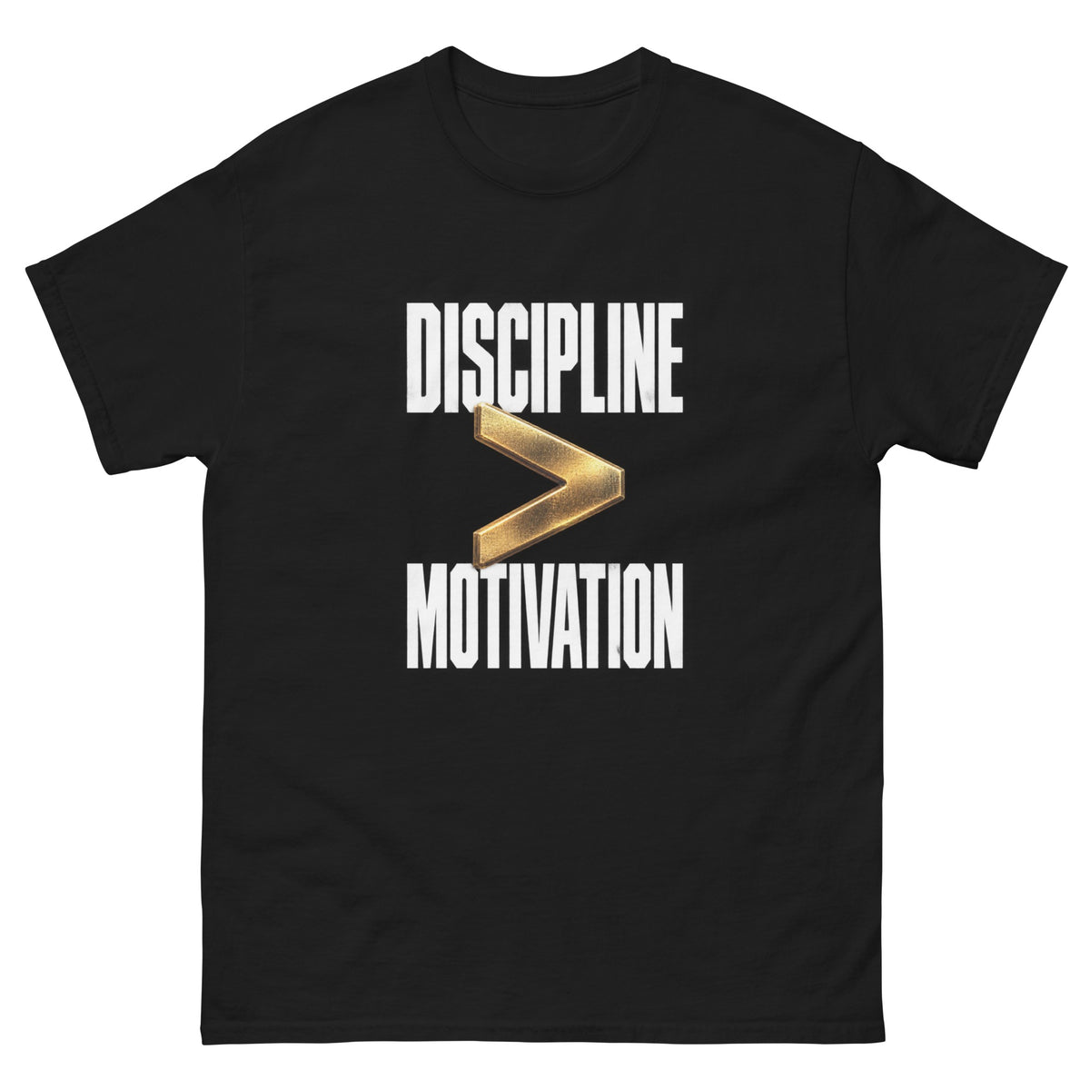 Black Motivation and Discipline t-shirt, front