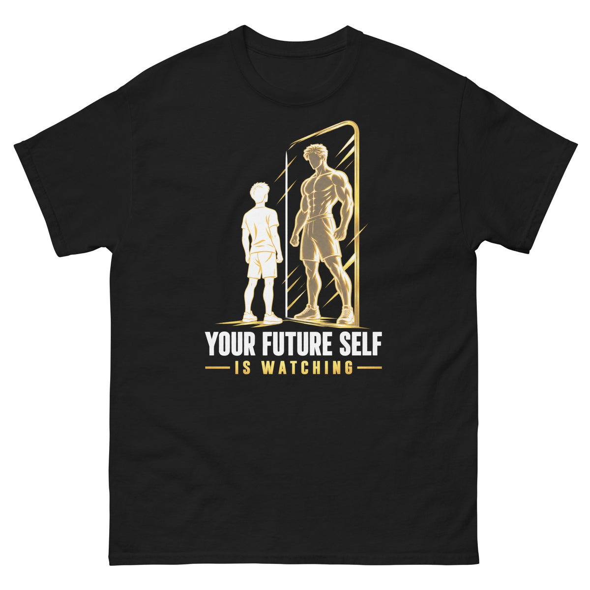 Black Future Self Watching t-shirt, front