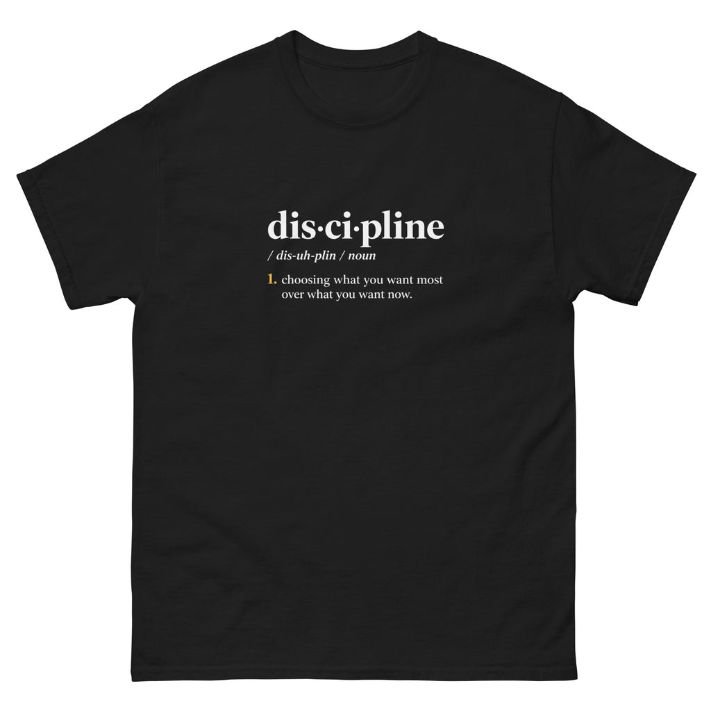 Black Discipline Definition t-shirt, front