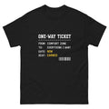 Black One Way Ticket t-shirt, front