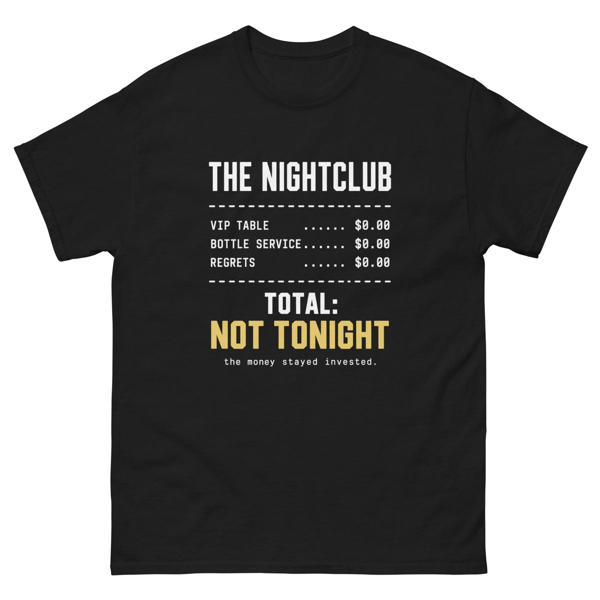 Black Club Receipt t-shirt, front