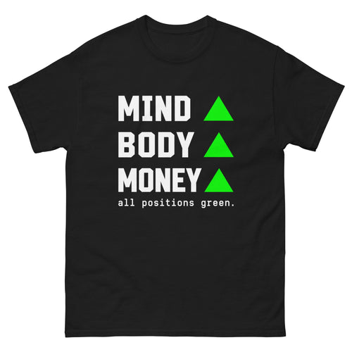 Black All Positions Green t-shirt, front