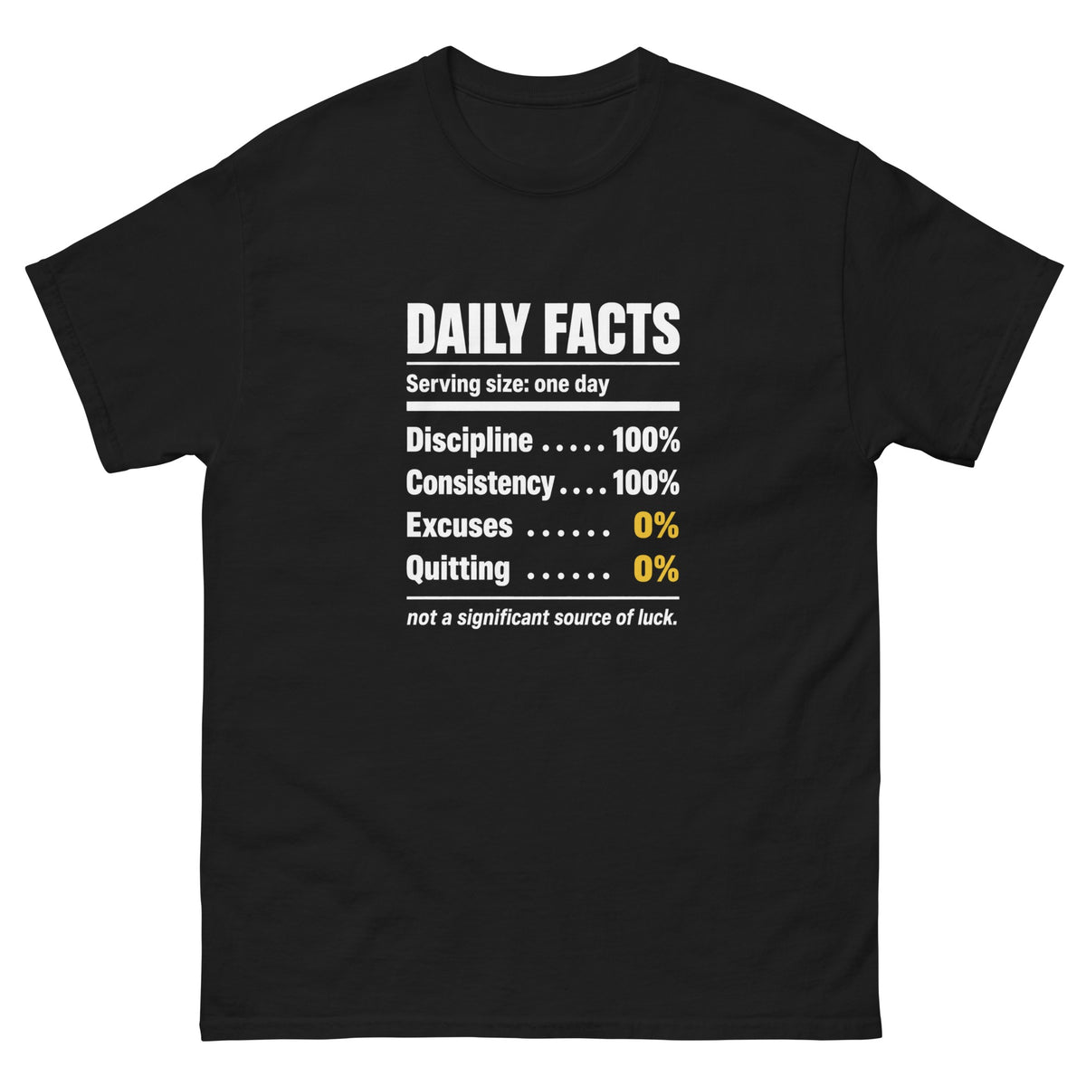 Black Daily Facts t-shirt, front