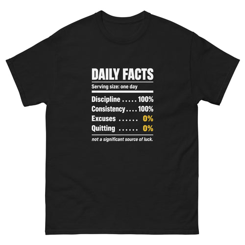 Black Daily Facts t-shirt, front
