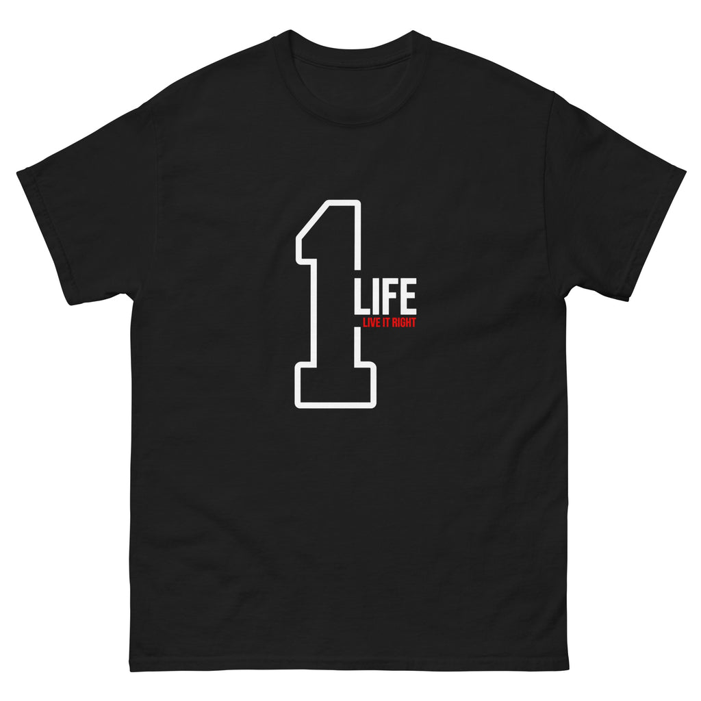Black One Life Live It Right t-shirt, front