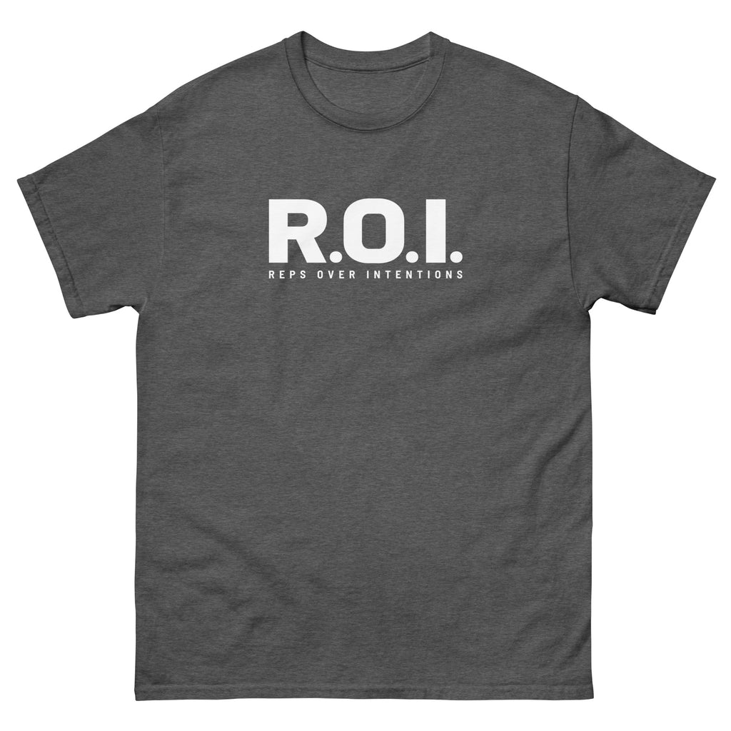 Dark Heather ROI t-shirt, front