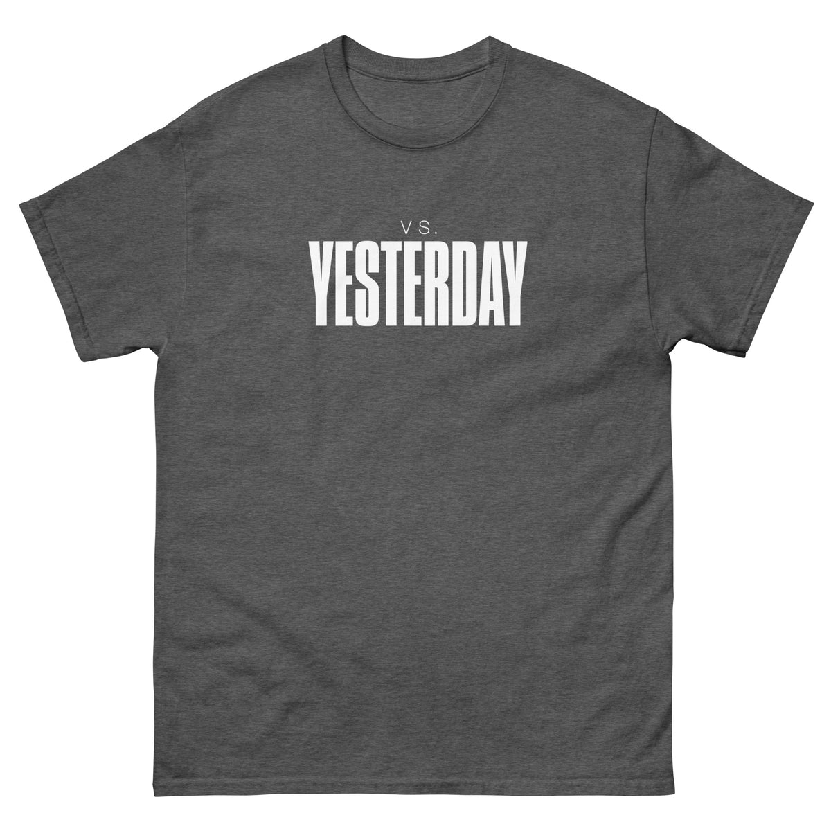 Dark Heather Vs Yesterday t-shirt, front