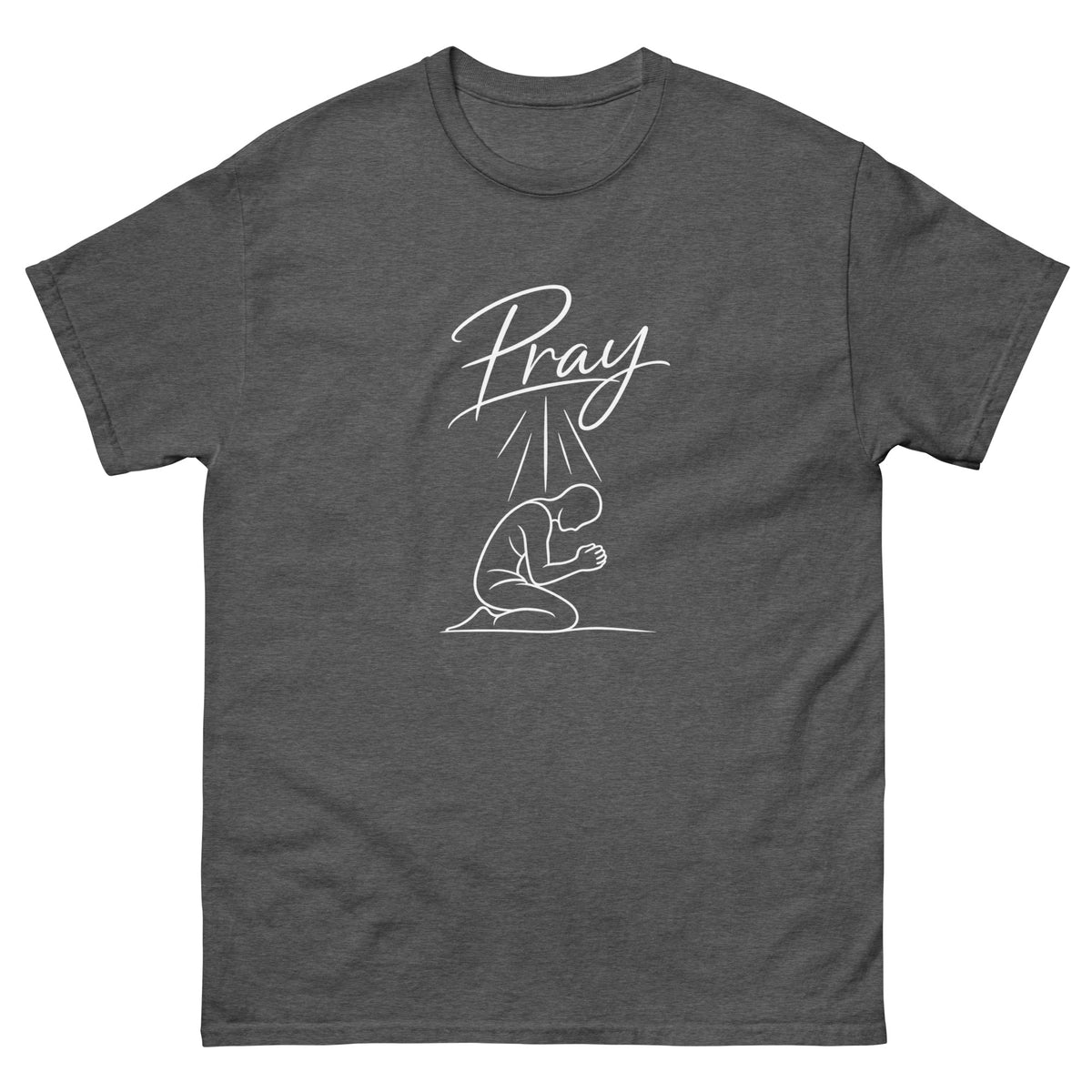Dark Heather Pray t-shirt, front