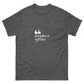 Dark Heather Discipline Is Self-love t-shirt, front