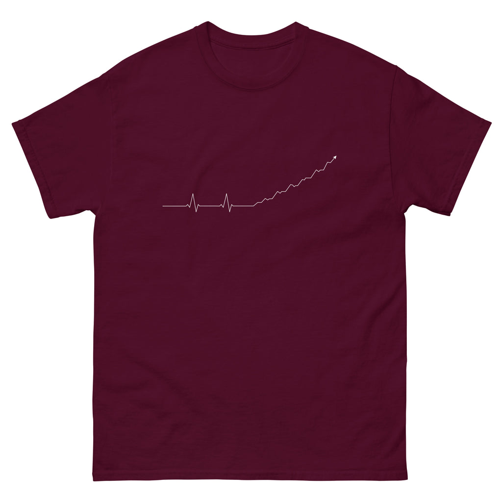 Maroon Pulse Into Profit t-shirt, front