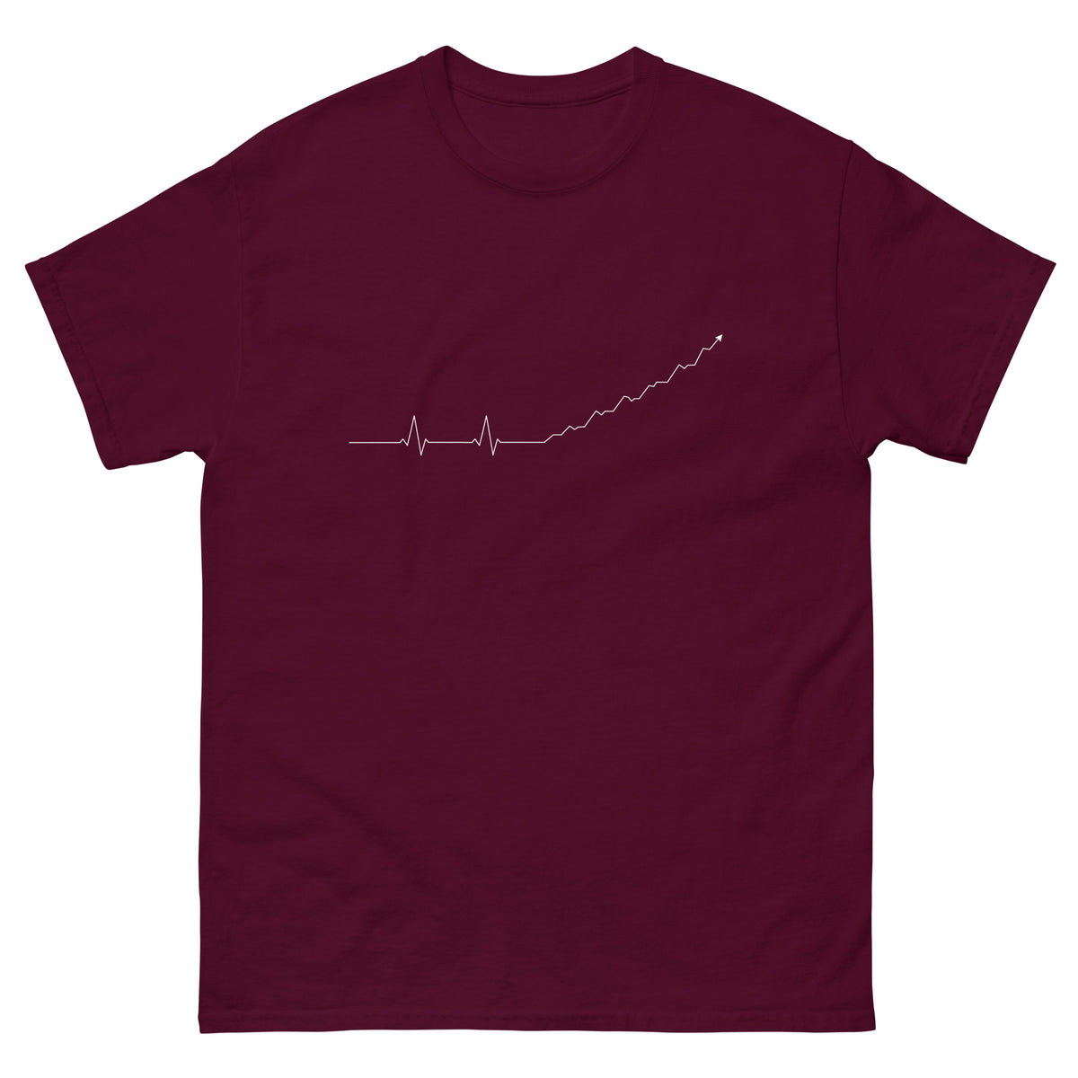 Maroon Pulse Into Profit t-shirt, front