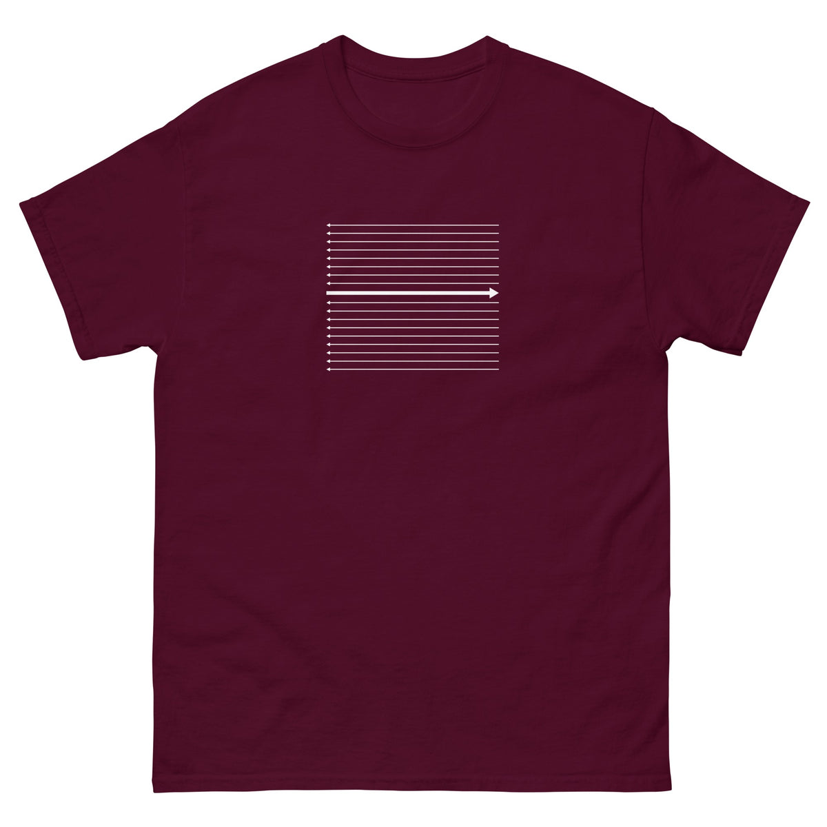Maroon Divergent t-shirt, front