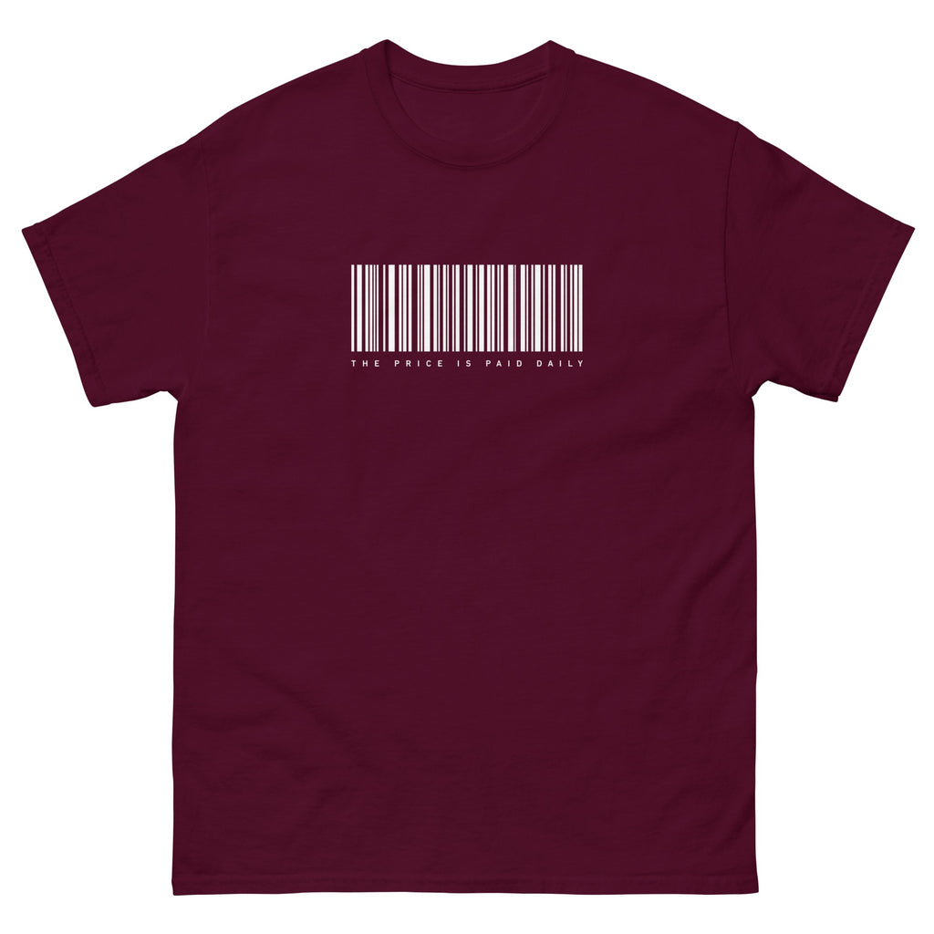 Maroon Price Paid Daily t-shirt, front