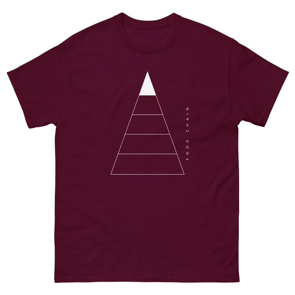 Maroon Food Chain t-shirt, front