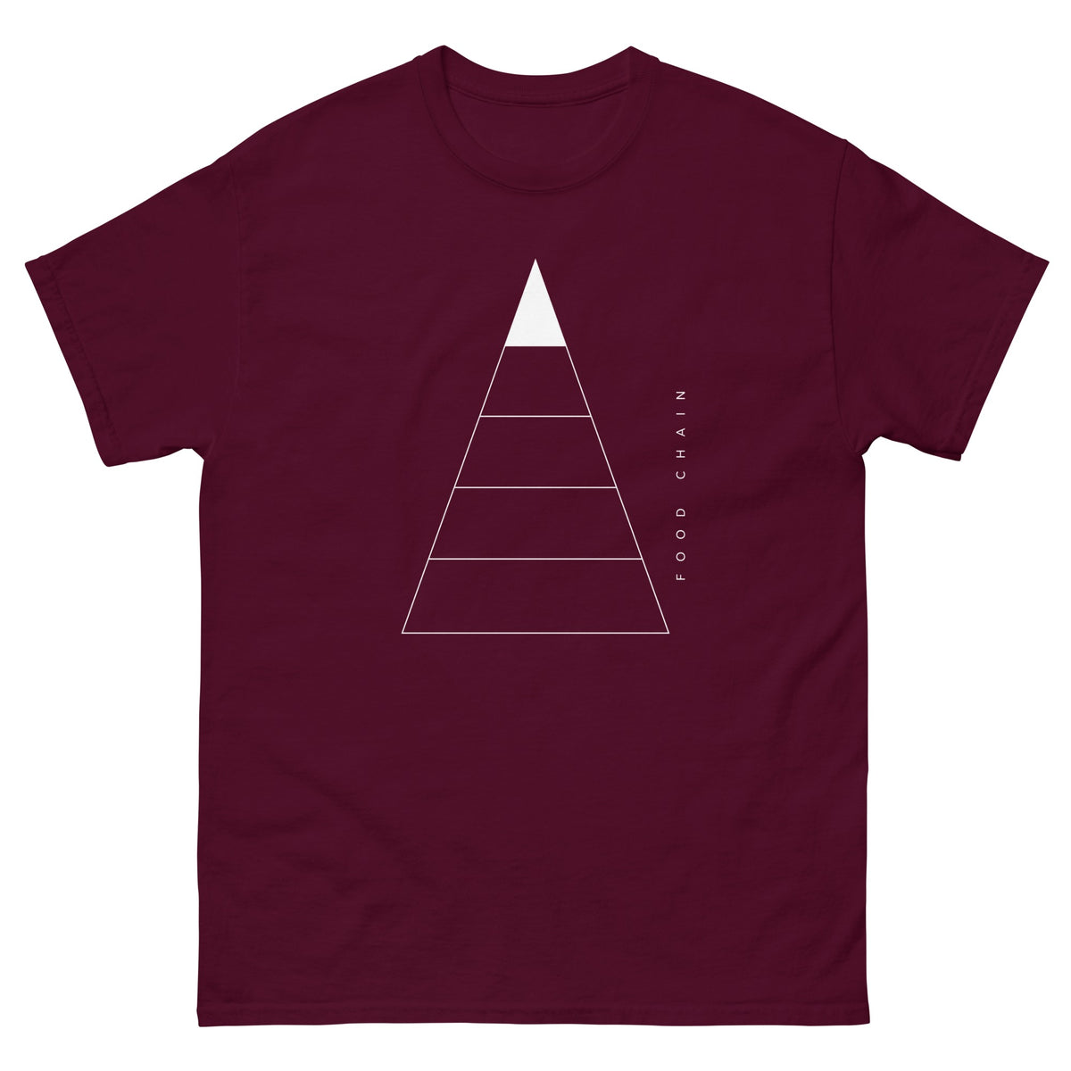Maroon Food Chain t-shirt, front