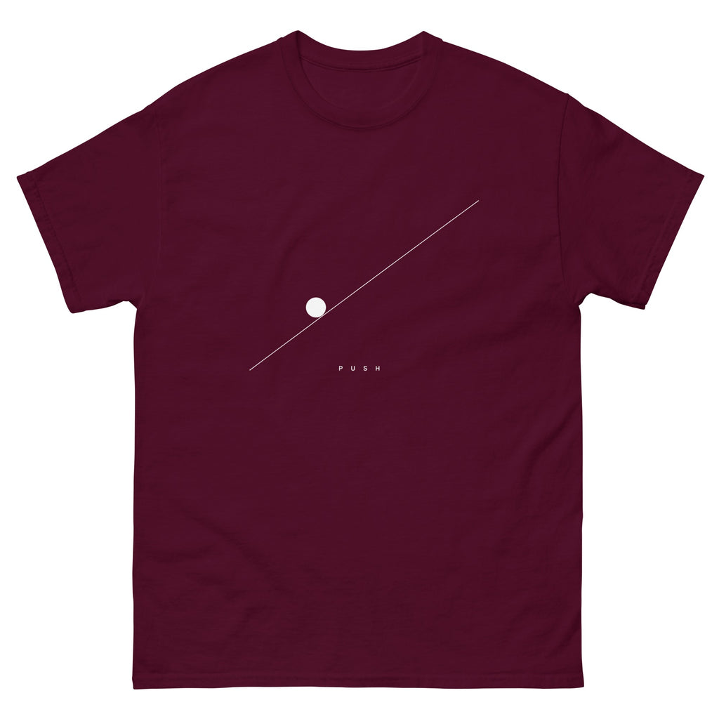 Maroon Push t-shirt, front