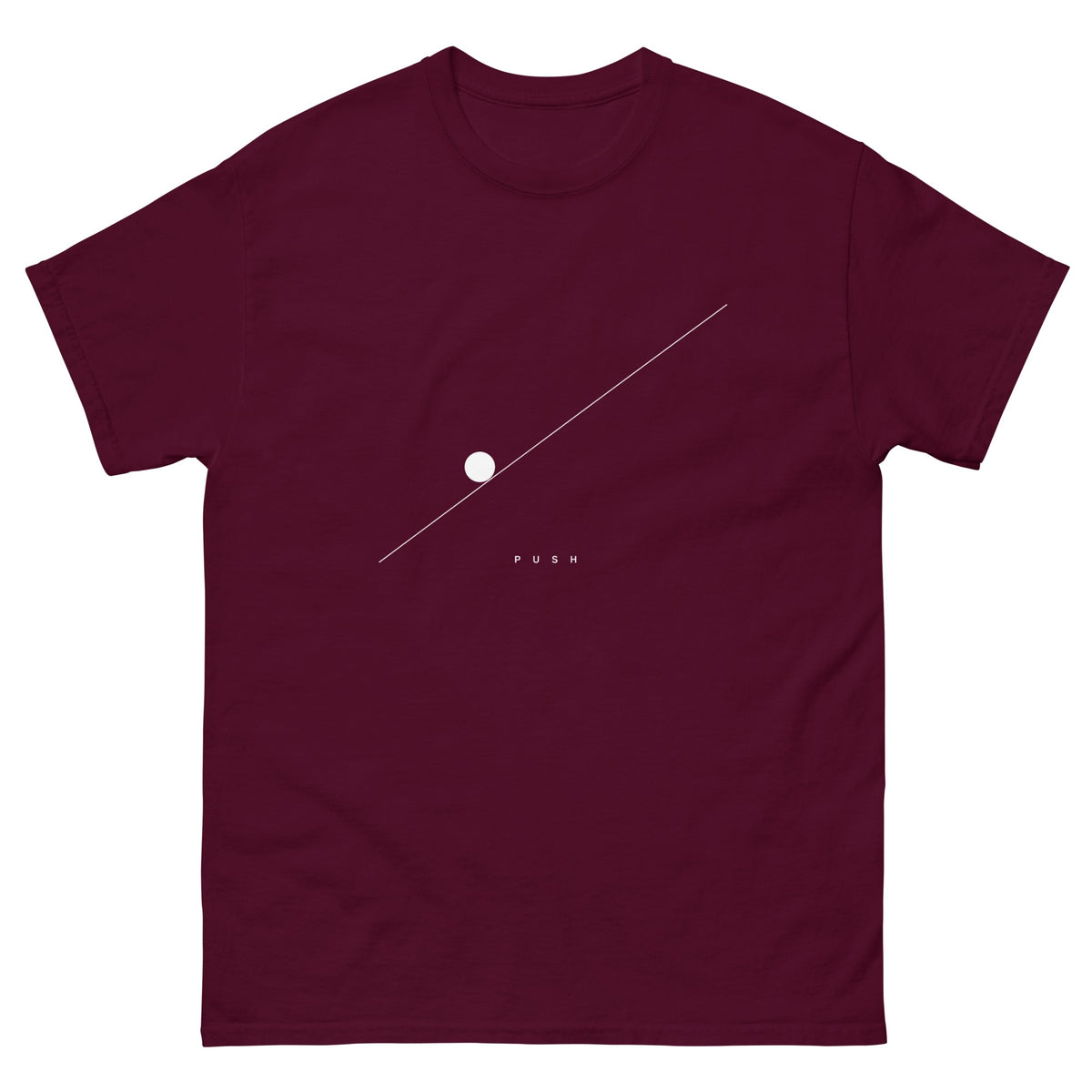 Maroon Push t-shirt, front