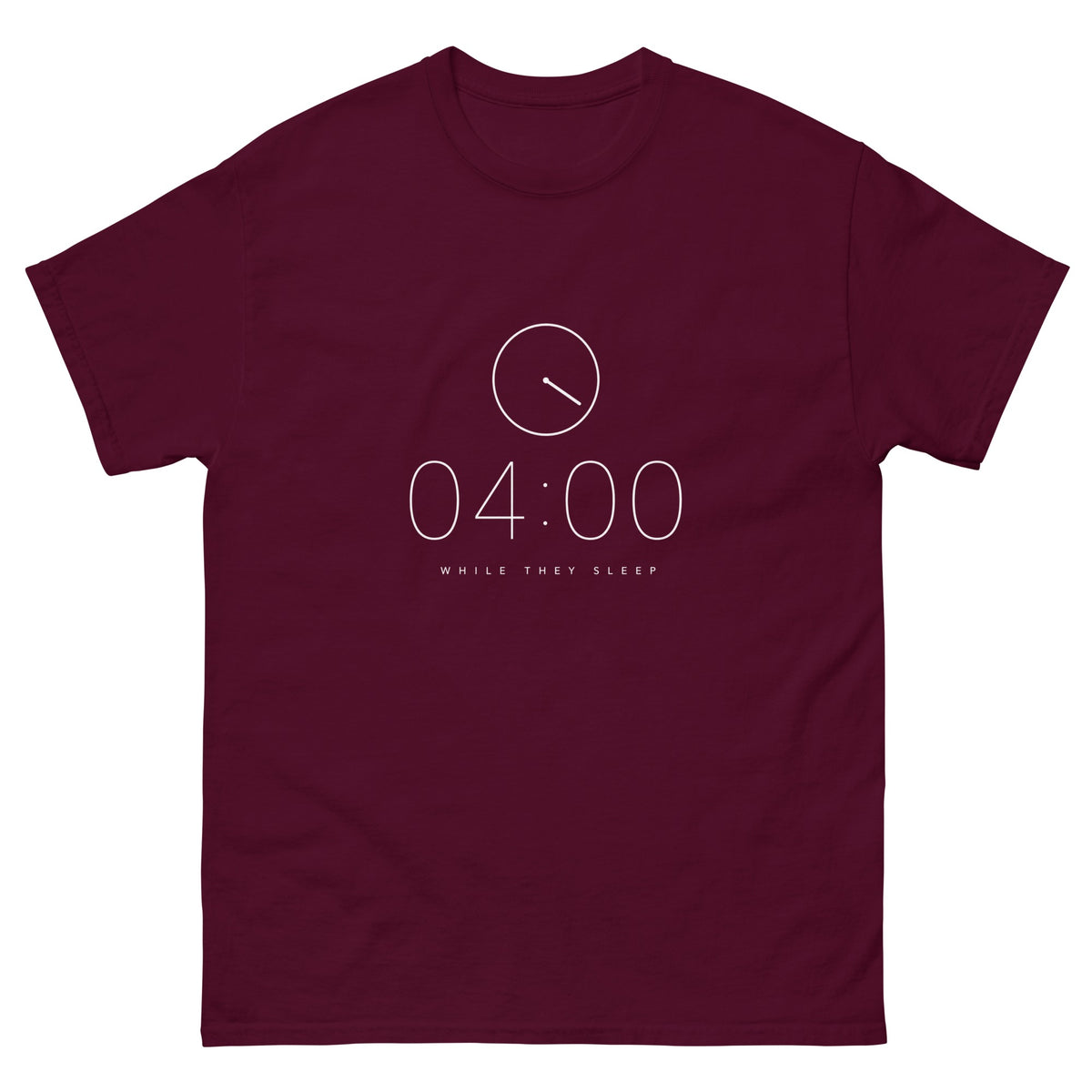 Maroon 04:00 t-shirt, front