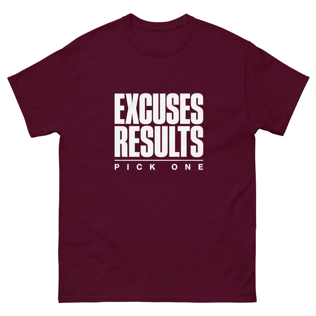 Maroon Pick One t-shirt, front