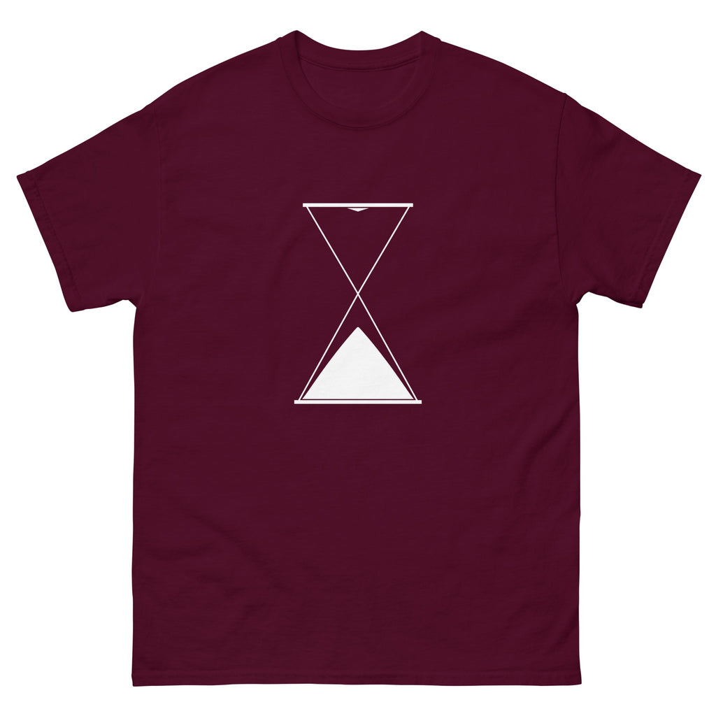Maroon The Hourglass t-shirt, front
