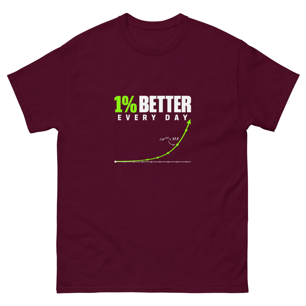 Maroon 1 Percent Better t-shirt, front