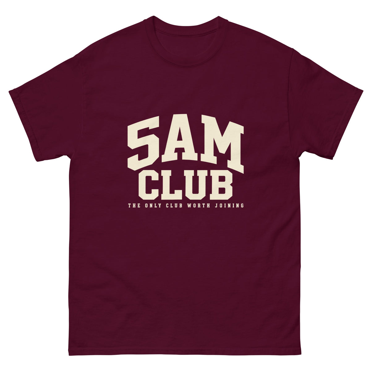 Maroon 5am Club t-shirt, front