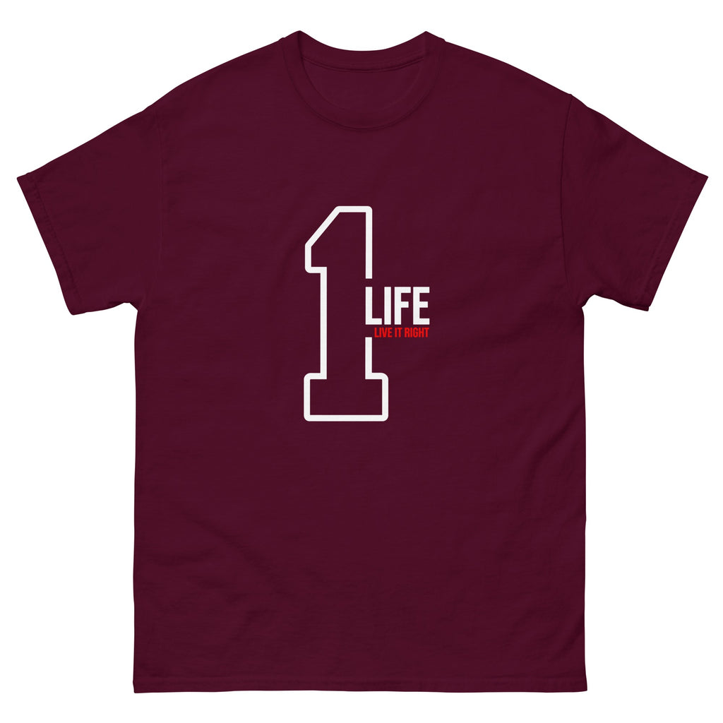 Maroon One Life Live It Right t-shirt, front