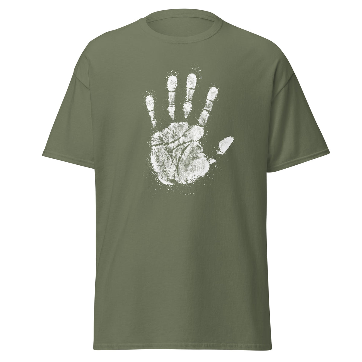 Military Green The Chalk Hand t-shirt, front