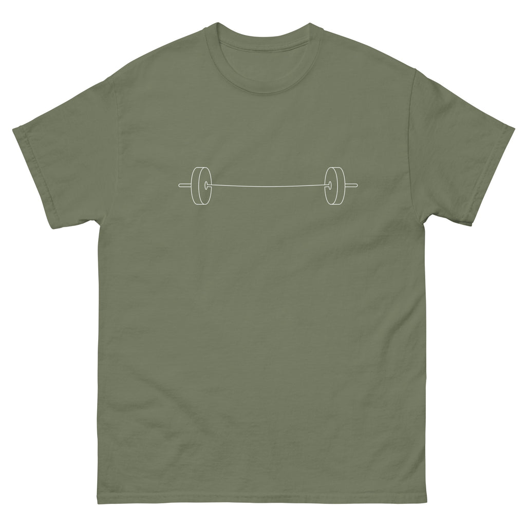 Military Green One Line One Bar t-shirt, front