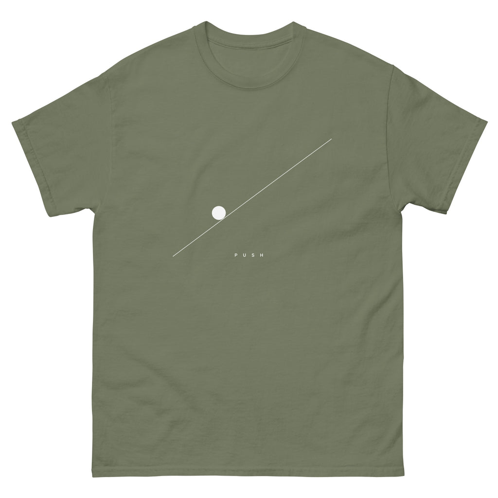 Military Green Push t-shirt, front