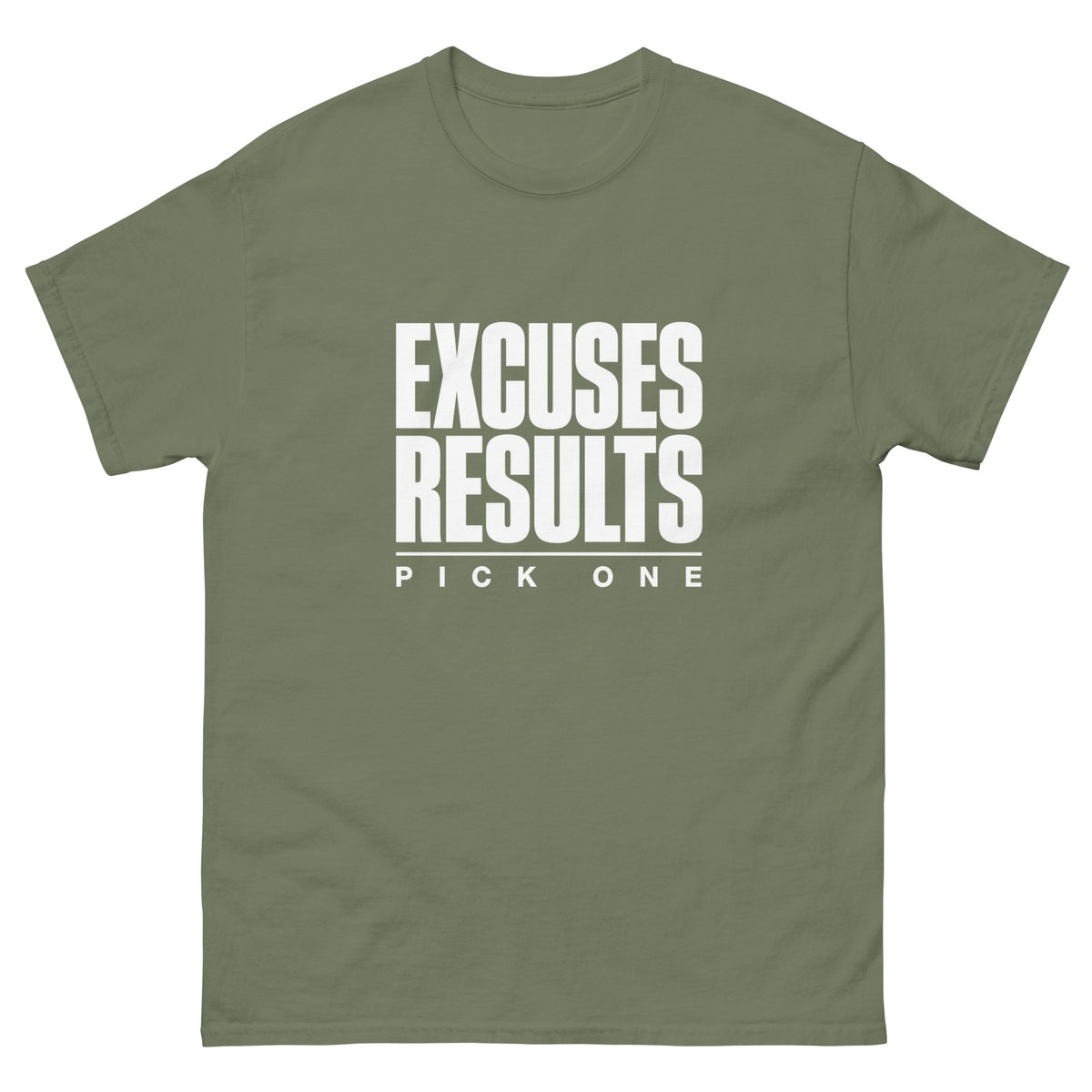 Military Green Pick One t-shirt, front