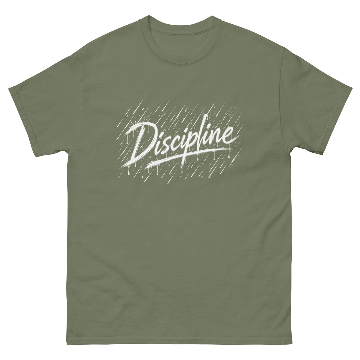 Military Green Discipline t-shirt, front