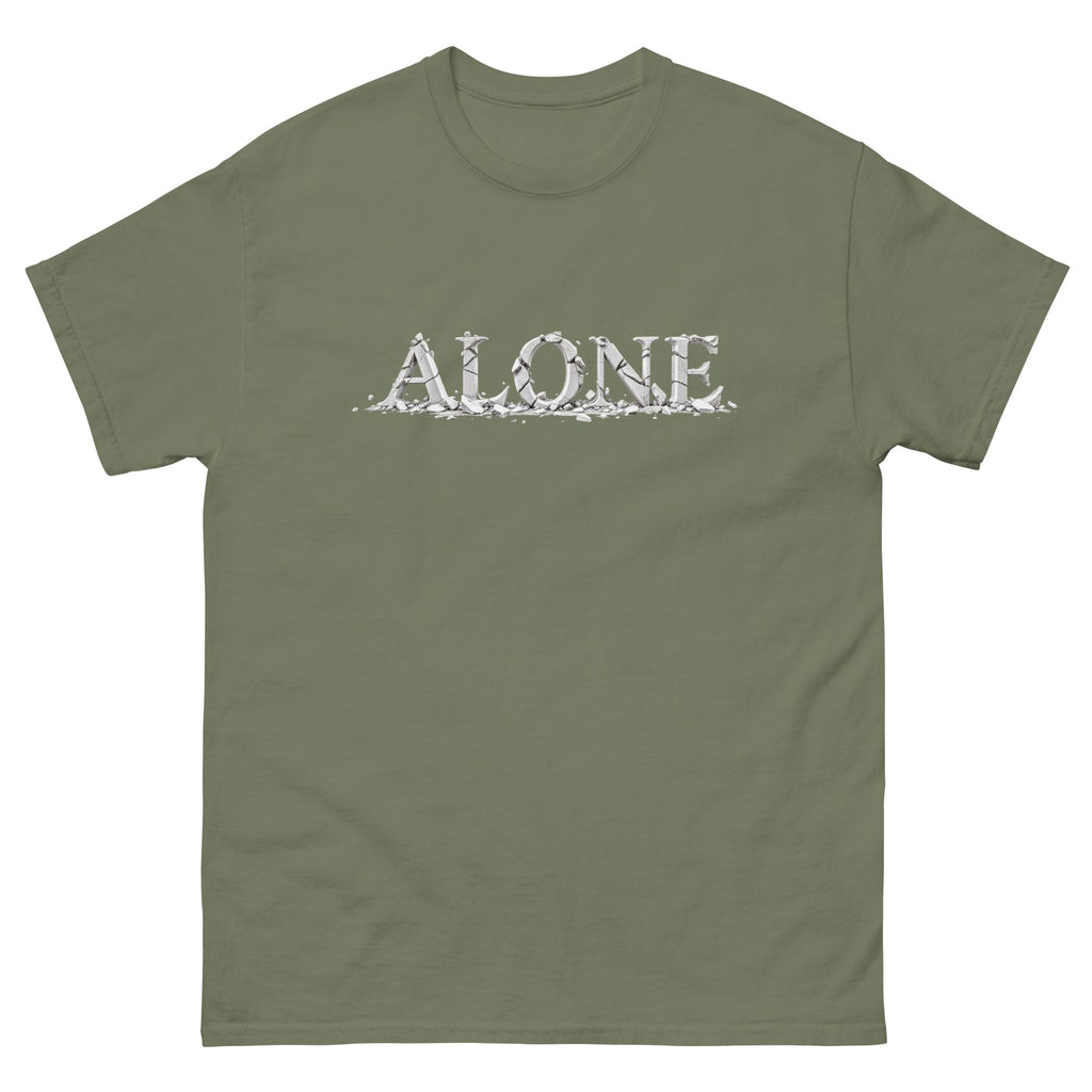 Military Green Alone t-shirt, front