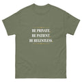 Military Green Private Patient Relentless t-shirt, front