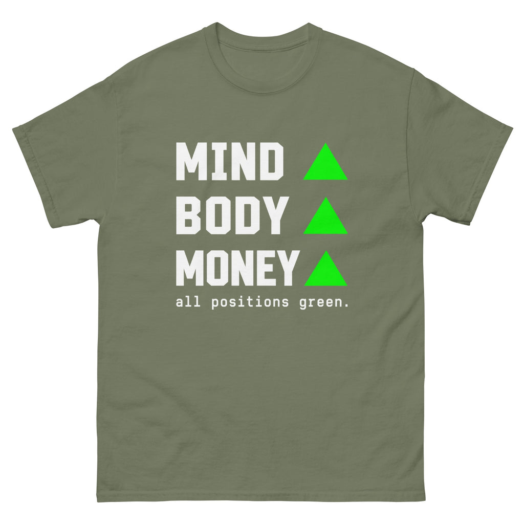Military Green All Positions Green t-shirt, front