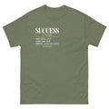 Military Green Success Recipe t-shirt, front