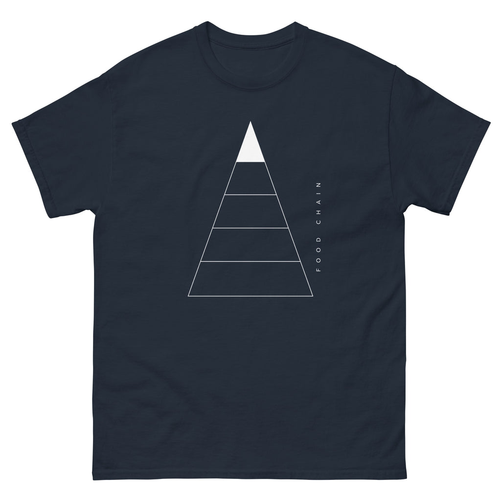 Navy Food Chain t-shirt, front