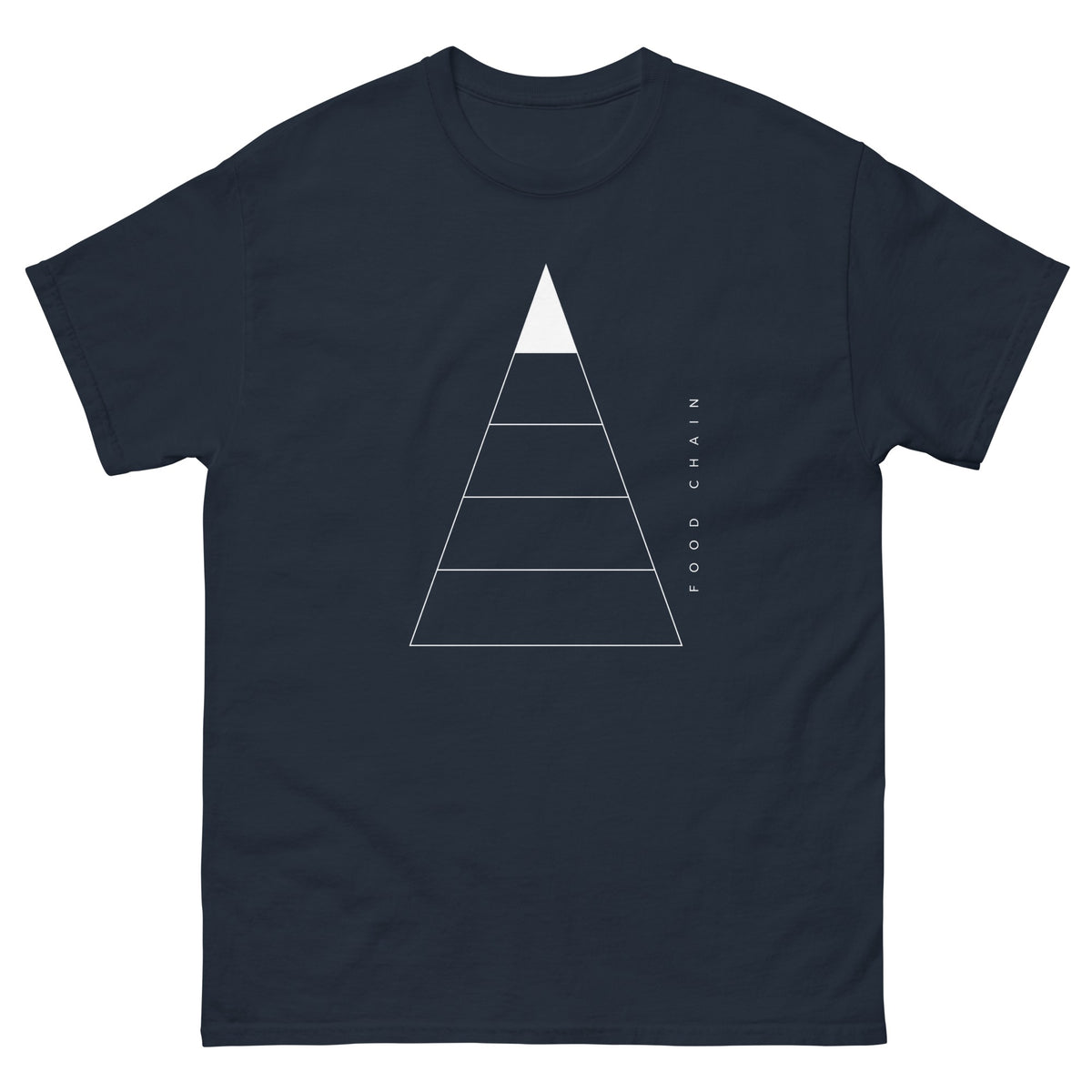 Navy Food Chain t-shirt, front
